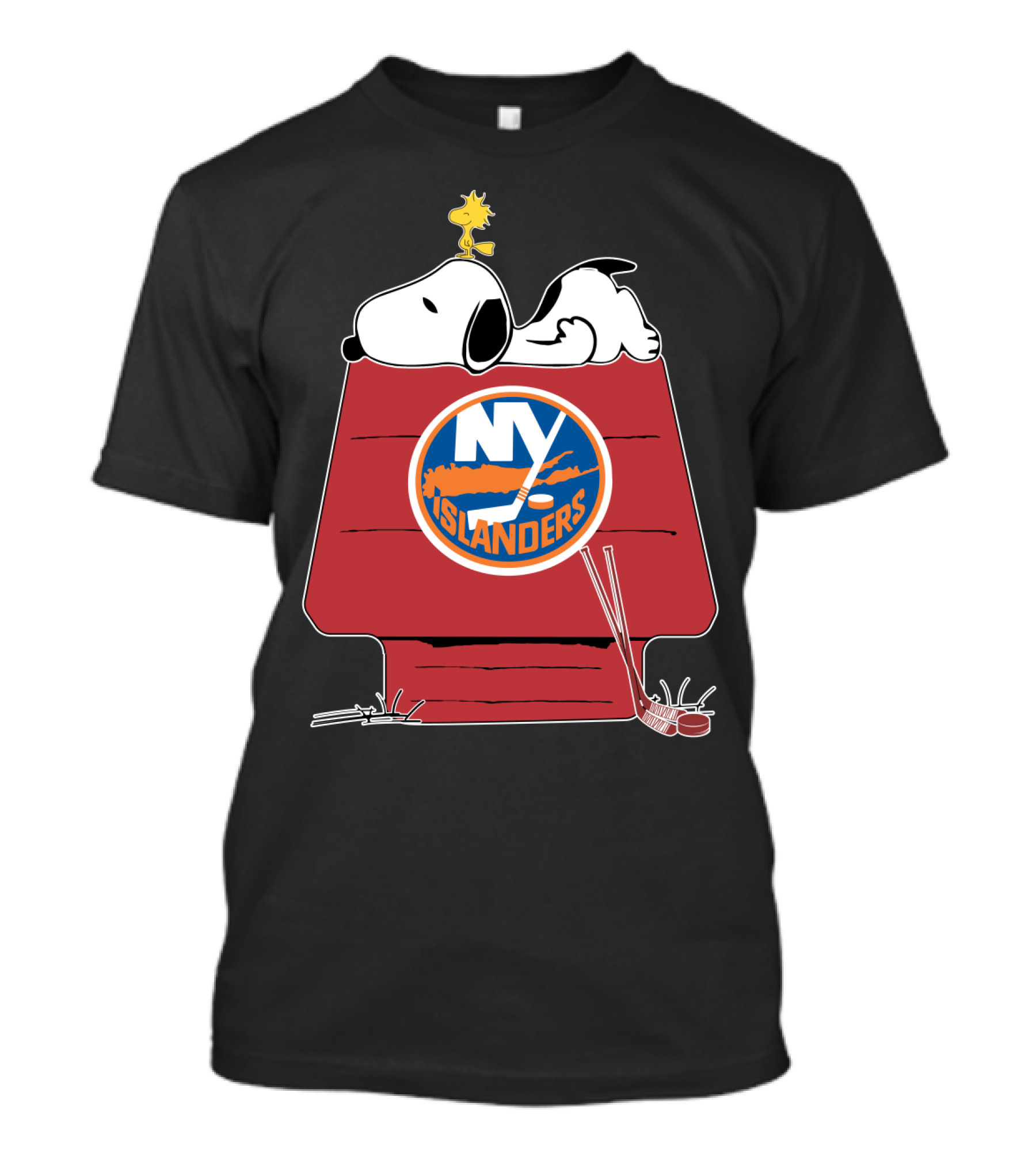 Snoopy Woodstock New York Islanders Peanuts Nhl Hockey Mashup T-Shirt