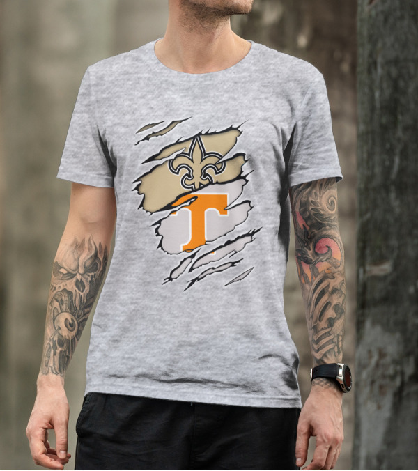 New Orleans Saints Tennessee Volunteers Fleur-de-Lis T T-Shirt