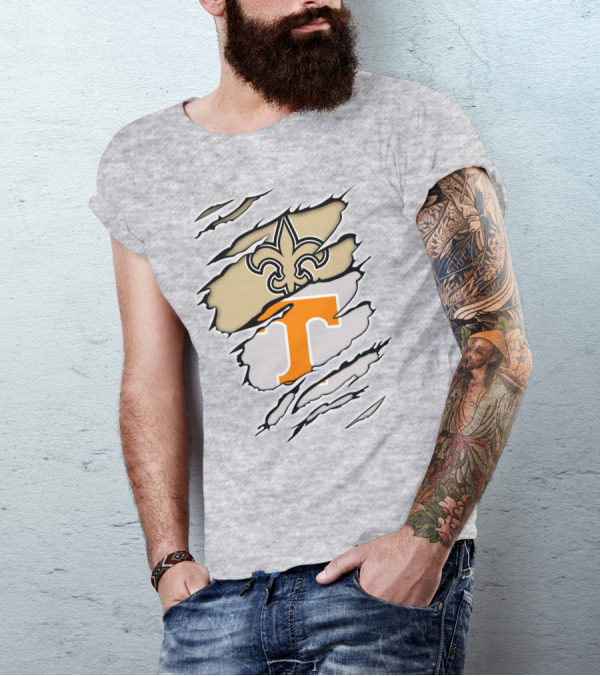 New Orleans Saints Tennessee Volunteers Fleur-de-Lis T T-Shirt