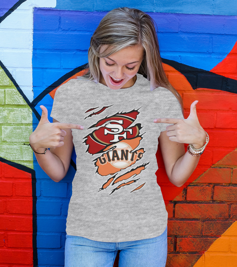 49ers Sf Giants Logo Mashup Fan Crossover T-Shirt