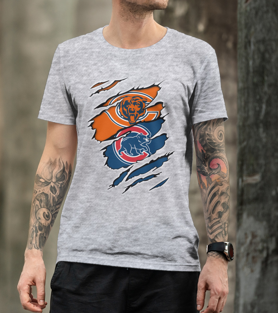 Chicago Bears Cubs Claw Marks Sports T-Shirt