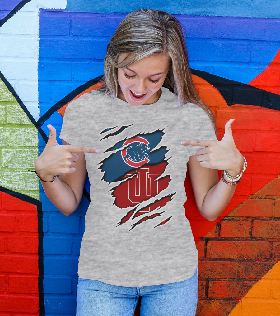 Cubs Indiana Hoosiers Scratch Logo Combo T-Shirt