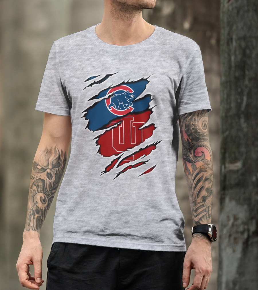 Cubs Indiana Hoosiers Scratch Logo Combo T-Shirt