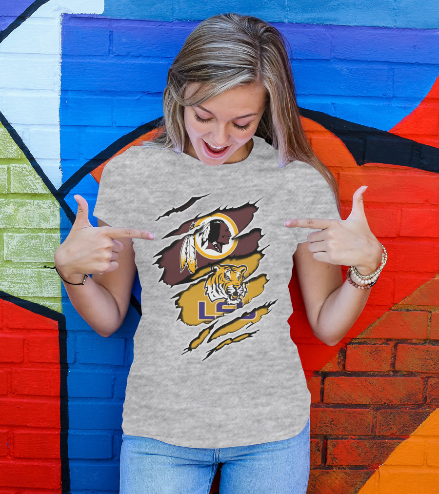 Redskins Tiger Head Logo Lsu T-Shirt