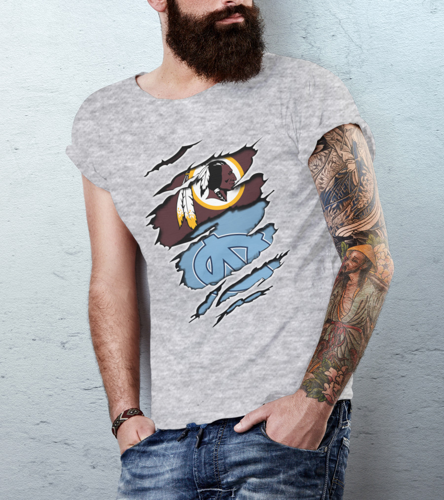Redskins Tar Heels Logo Mashup T-Shirt