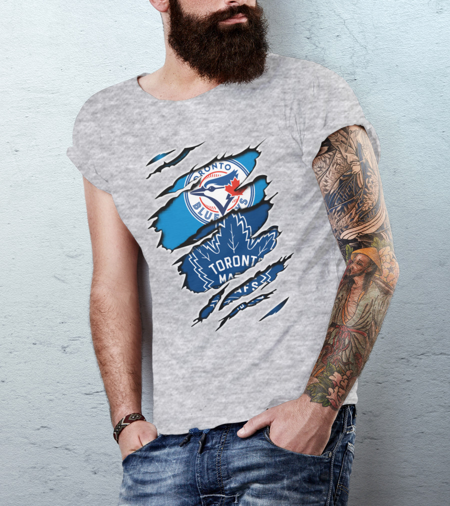 Toronto Blue Jays Maple Leafs Dual Logo Overlap T-Shirt