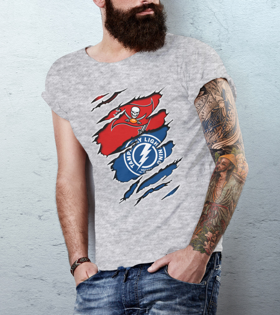 Tampa Bay Buccaneers Lightning Crossover Fan T-Shirt