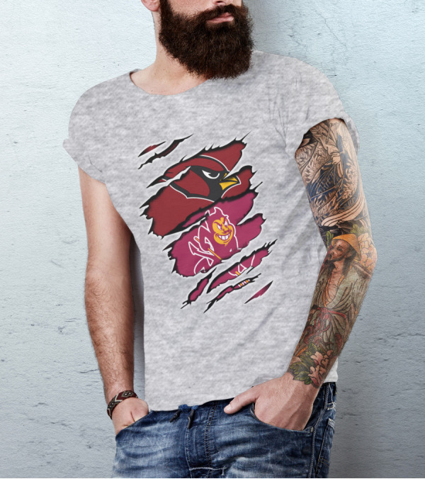 Arizona Cardinals Sun Devils Ripped T-Shirt