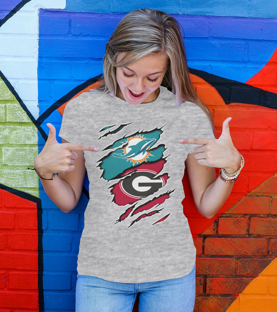 Miami Dolphins Georgia Bulldogs Dual T-Shirt
