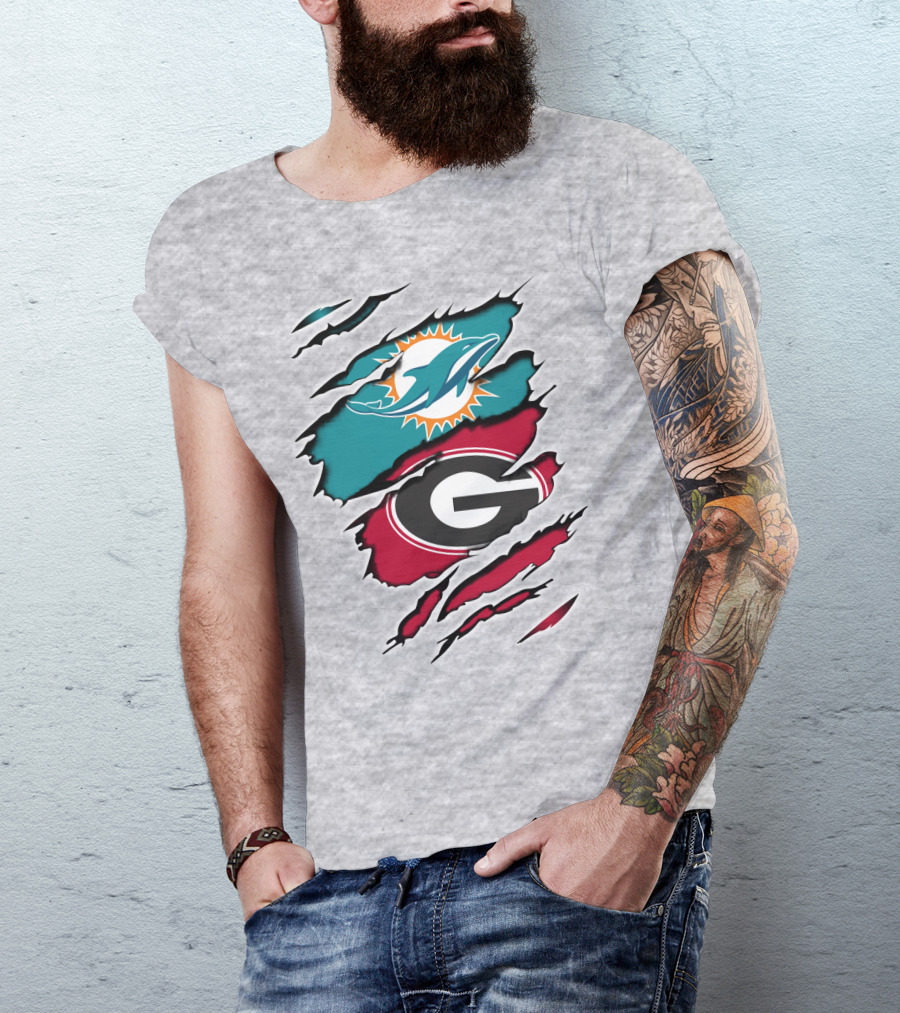 Miami Dolphins Georgia Bulldogs Dual T-Shirt