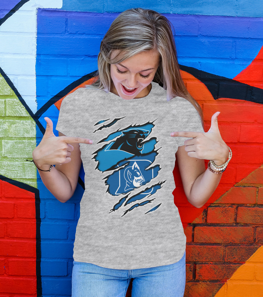 Panthers Duke Blue Devils Claw Marks Fusion T-Shirt
