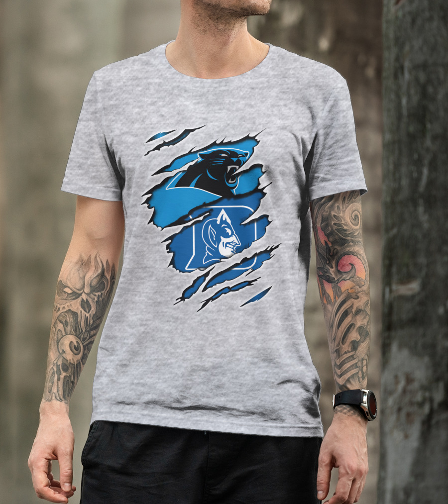 Panthers Duke Blue Devils Claw Marks Fusion T-Shirt