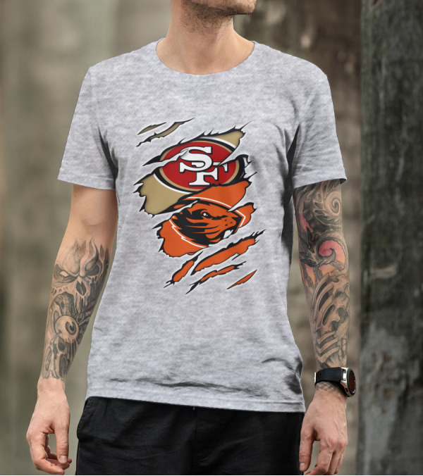 San Francisco 49ers Oregon State Beavers Merge T-Shirt