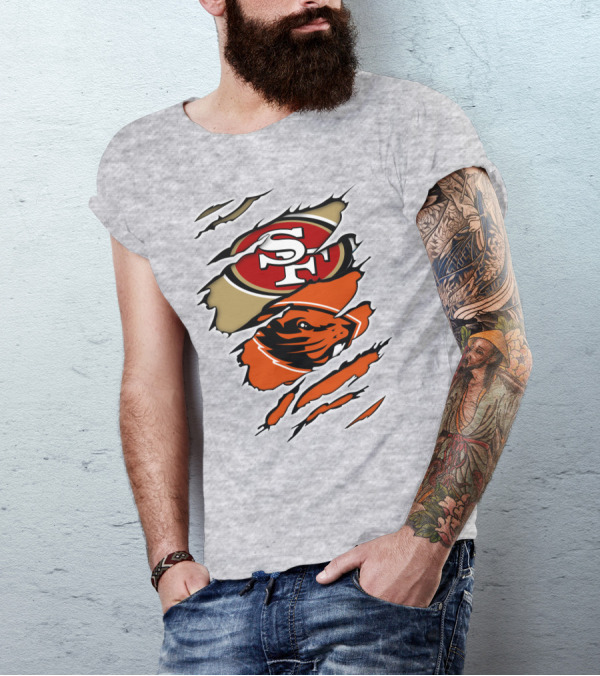 San Francisco 49ers Oregon State Beavers Merge T-Shirt