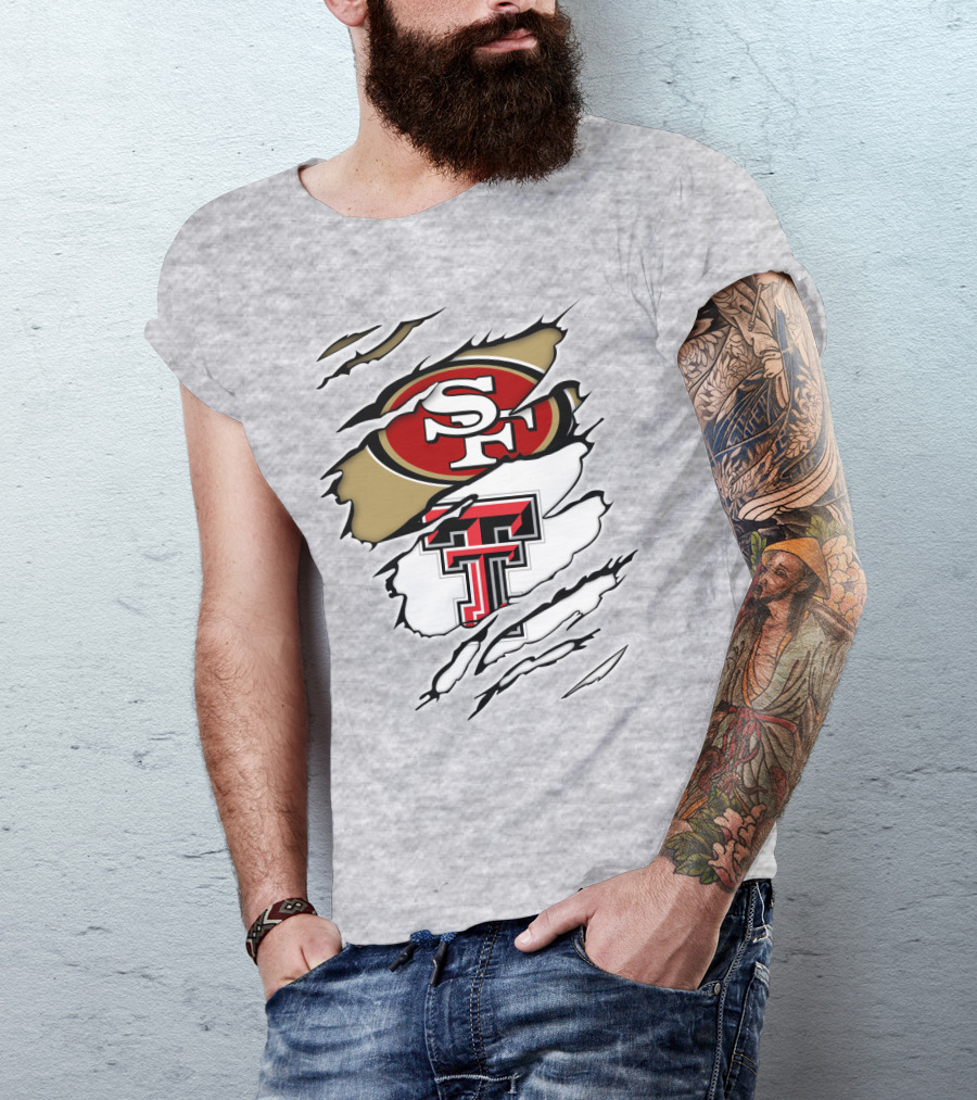 49ers SF Logo Texas Tech Red Raiders TT T-Shirt