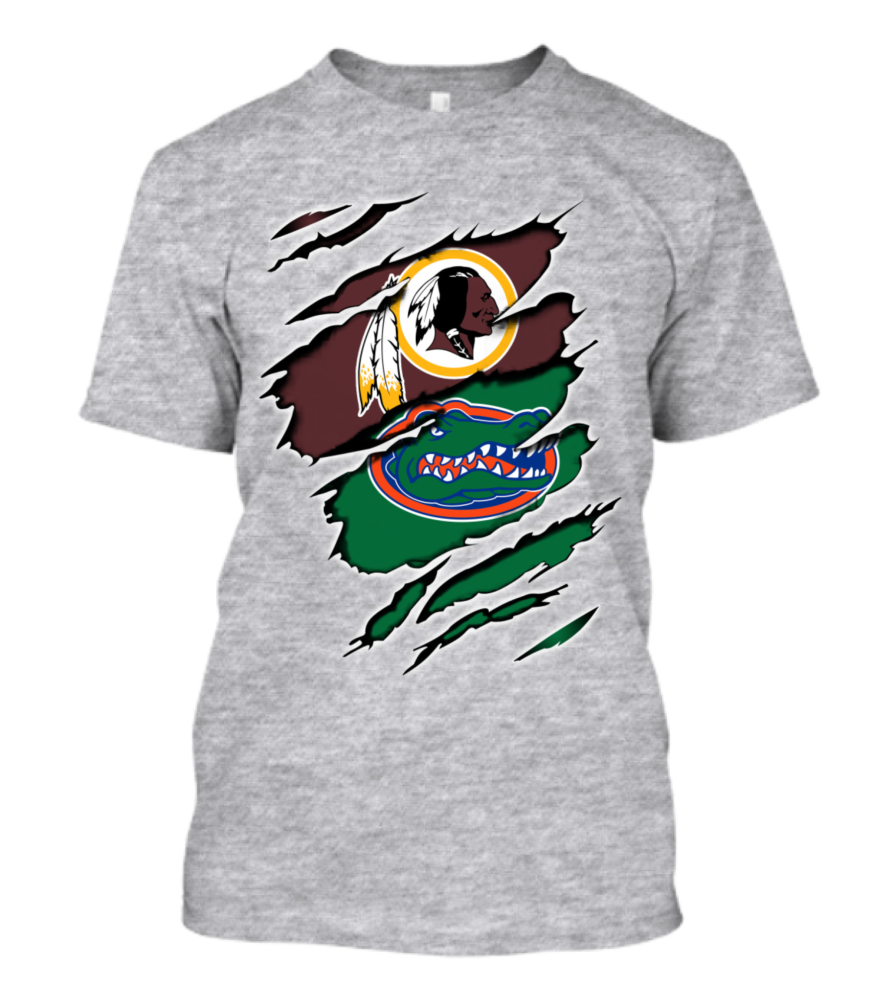 Redskins Gators Logos Claw Marks T-Shirt