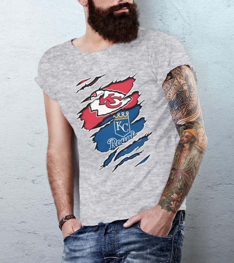 Chiefs KC Royals Logo Rip T-Shirt