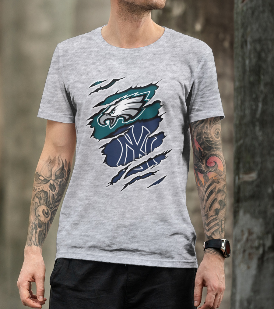 Eagles Yankees Logo Mashup Eagles Yankees T-Shirt