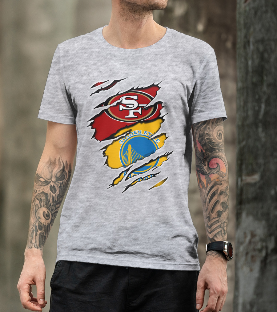 49ERS Golden State Warriors SF Logo Tear T-Shirt