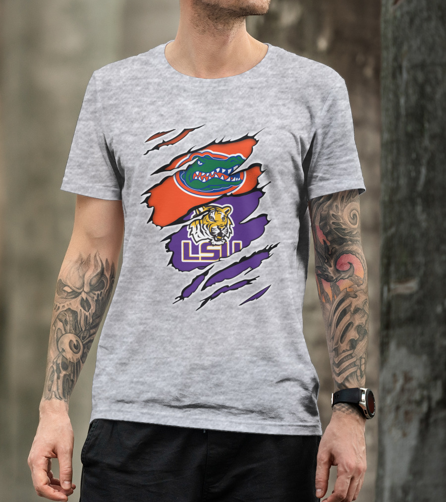 Florida Gators LSU Tigers Rivalry Claw Marks T-Shirt