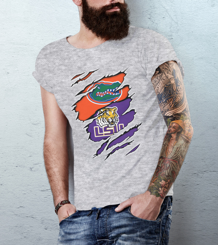 Florida Gators LSU Tigers Rivalry Claw Marks T-Shirt