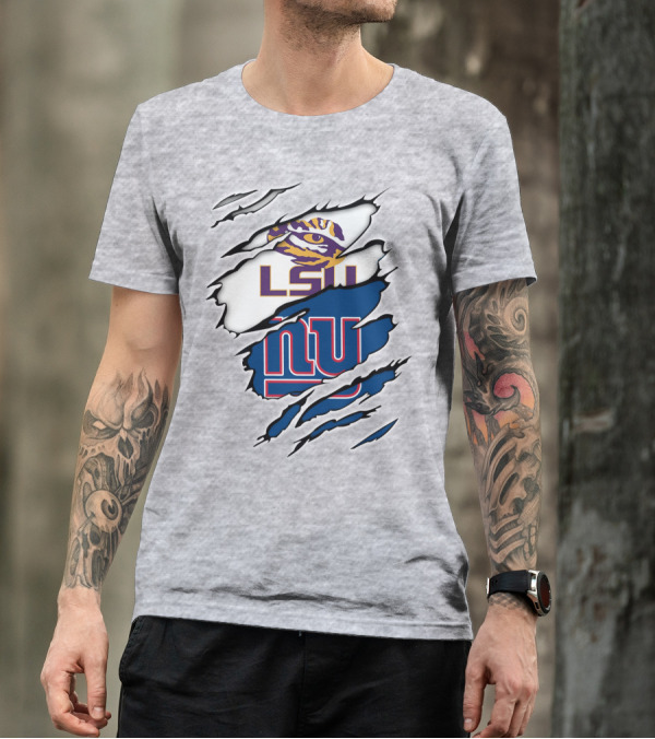 LSU Tigers New York Giants Crossover Tear T-Shirt