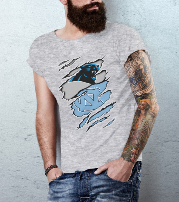 Panther And Tar Heels Logo Fusion T-Shirt