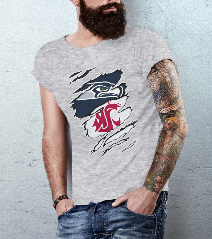 Seahawks Cougars Ripped T-Shirt