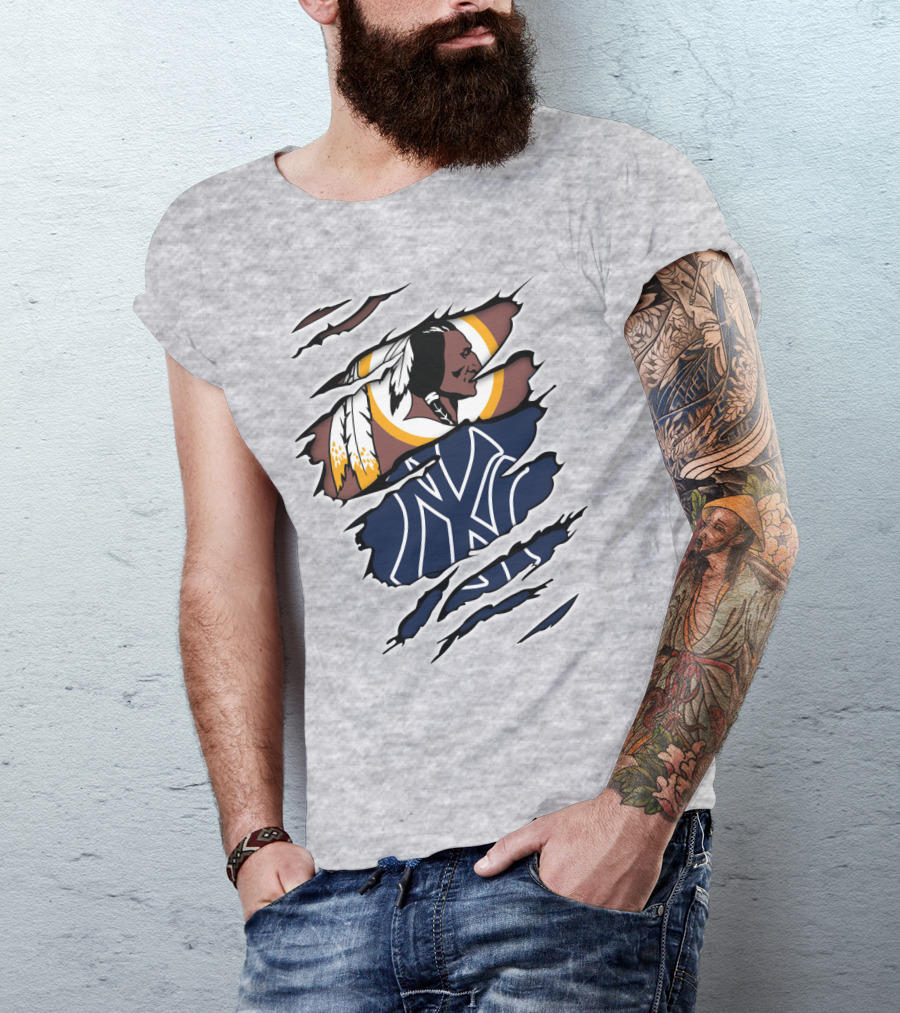 Redskins Yankees Logo Mashup T-Shirt