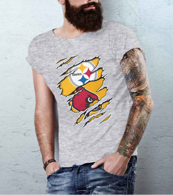 Steelers Louisville Cardinals Fan Crossover T-Shirt