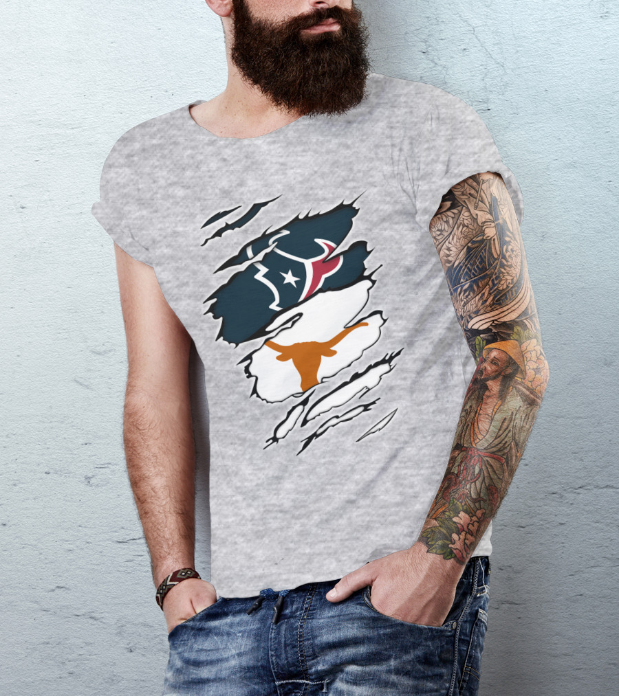 Texans Longhorns Logo Fusion T-Shirt