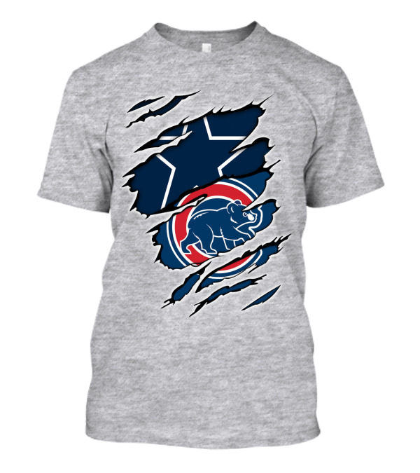 Cowboys Cubs Star And Bear Claw Rips T-Shirt