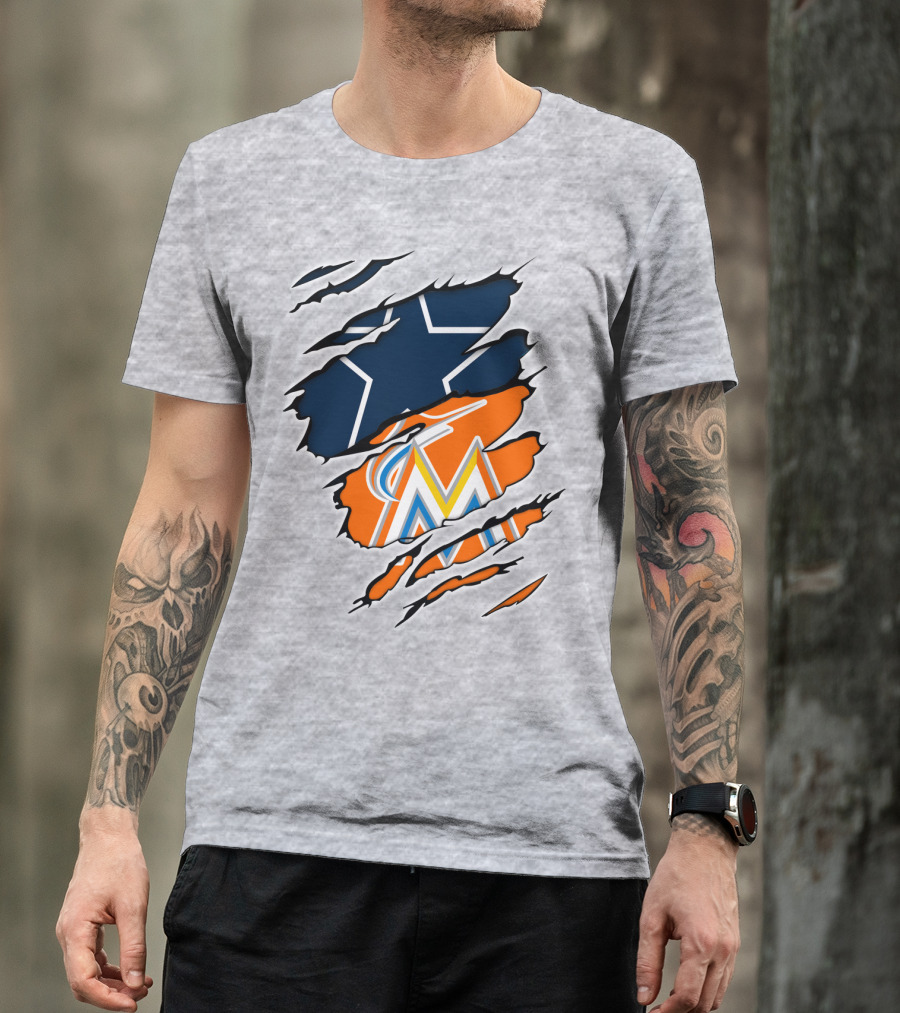 Cowboys Marlins Logo Tear T-Shirt