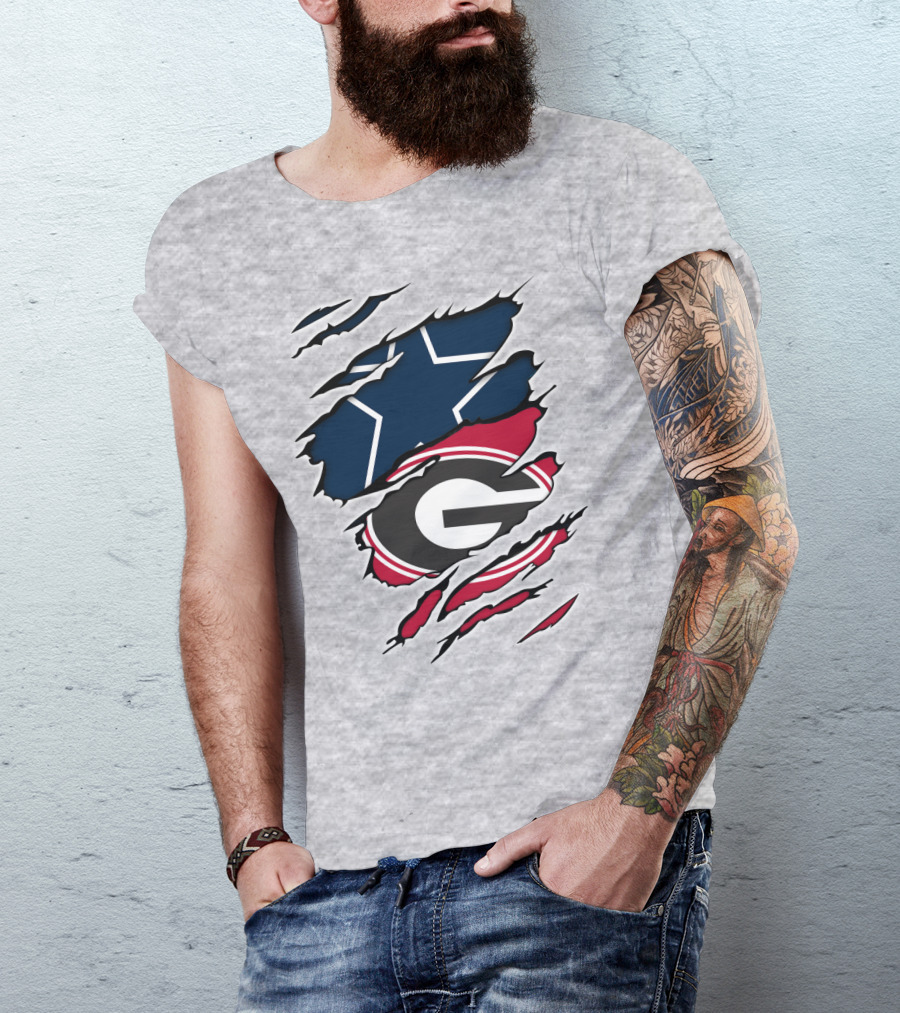 Cowboys Star Georgia Bulldogs G Logo Fusion Rip T-Shirt