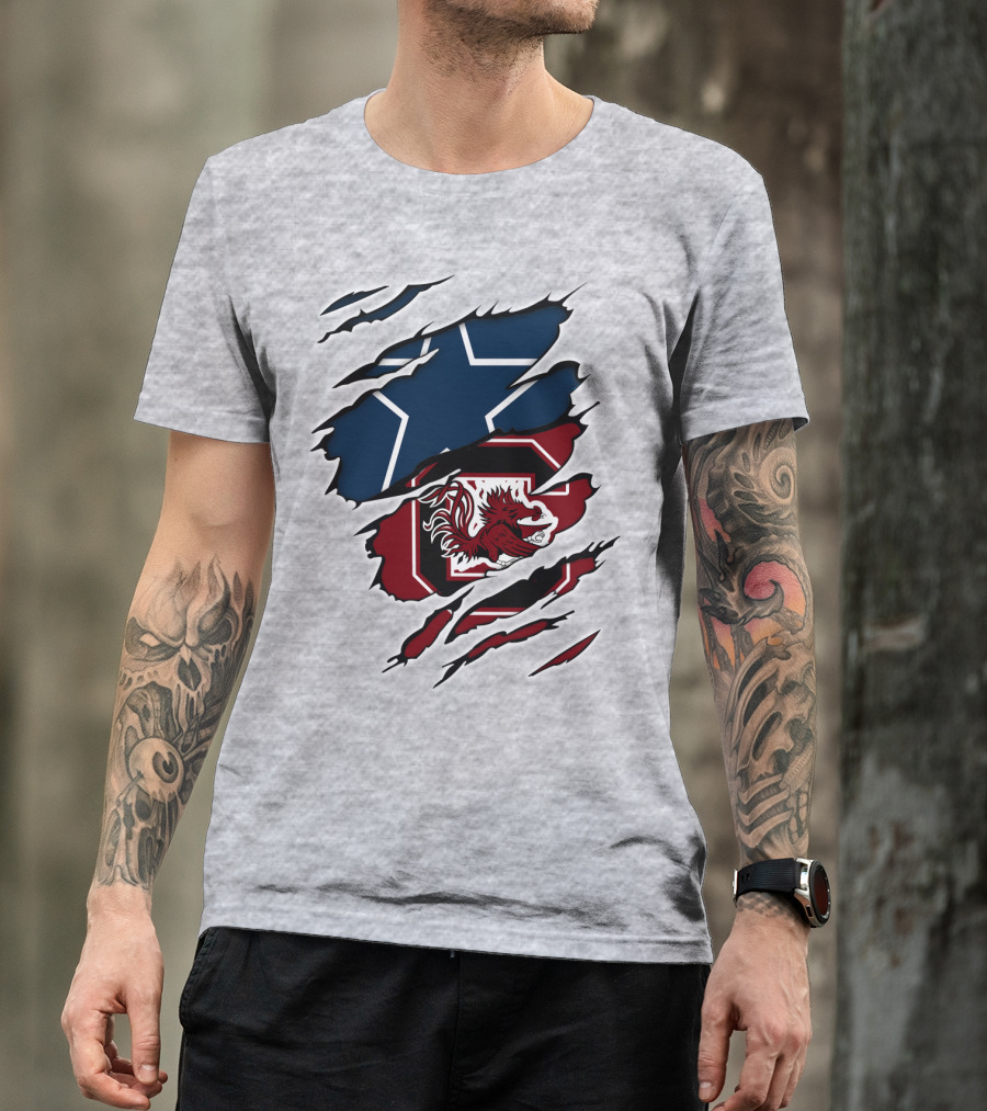 Cowboys Gamecocks Star Logo Mashup T-Shirt
