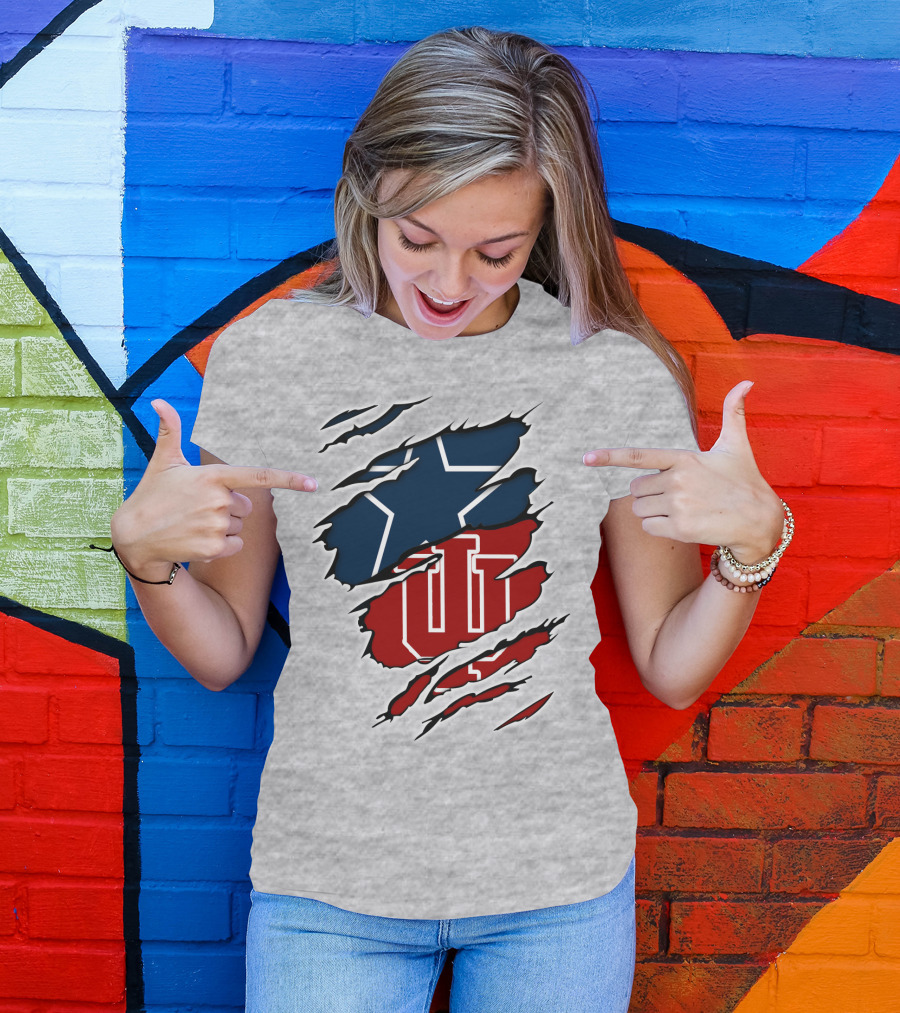Cowboys Hoosiers Cowboys Blue Star Red IU T-Shirt