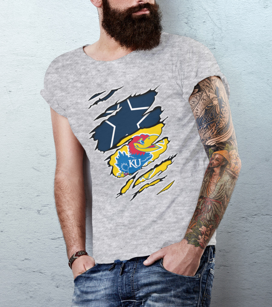 Dallas Cowboys Kansas Jayhawks Unique Blend T-Shirt
