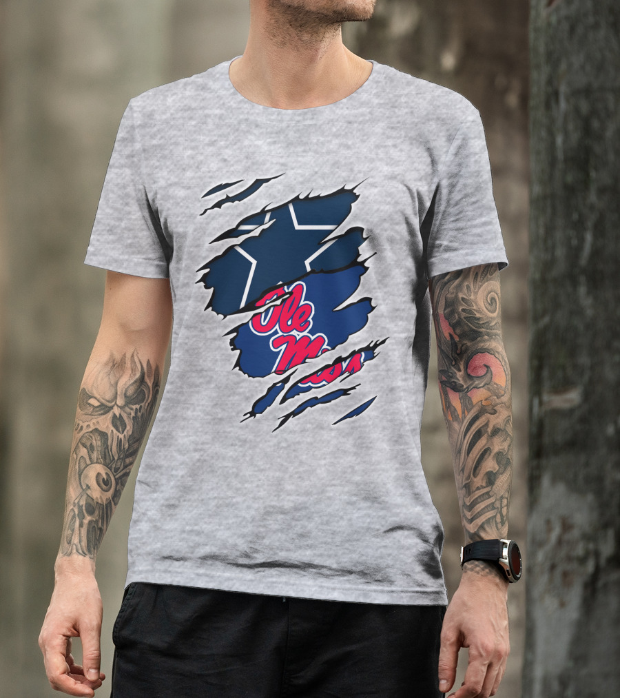 Ole Miss Cowboys Star Distressed T-Shirt