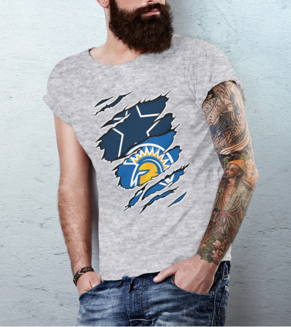 Dallas Cowboys San Jose State Spartans Fan Crossover T-Shirt