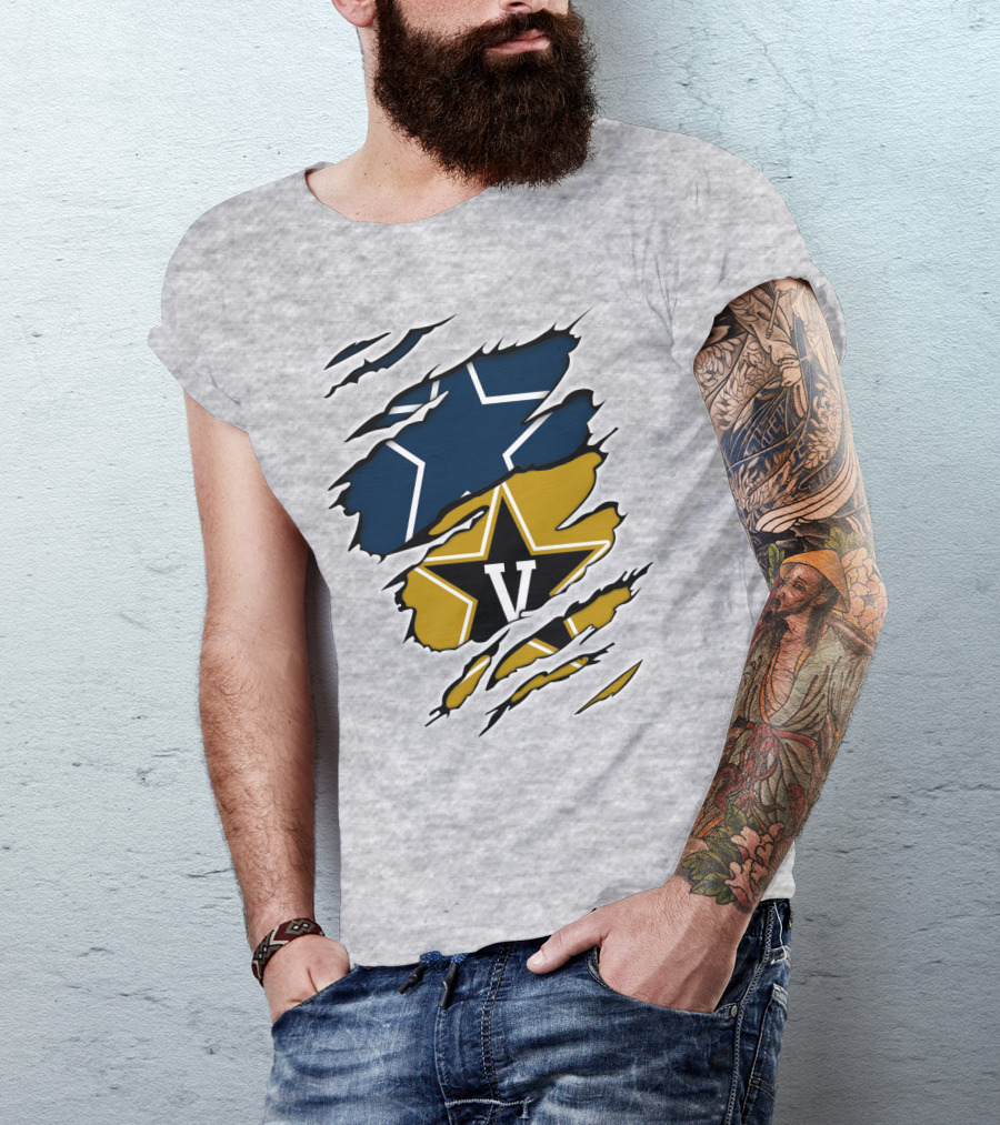 Cowboys Vanderbilt Star Double Logo Tear T-Shirt