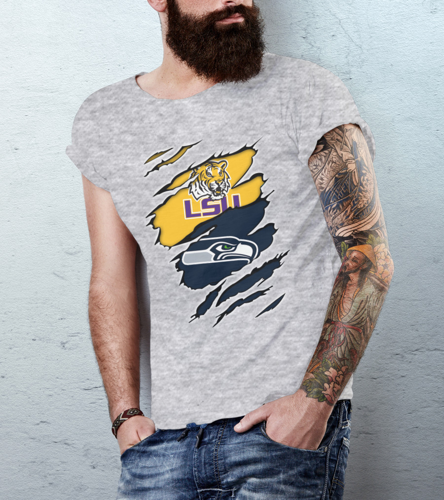LSU Seahawks Tiger Claw Rips T-Shirt
