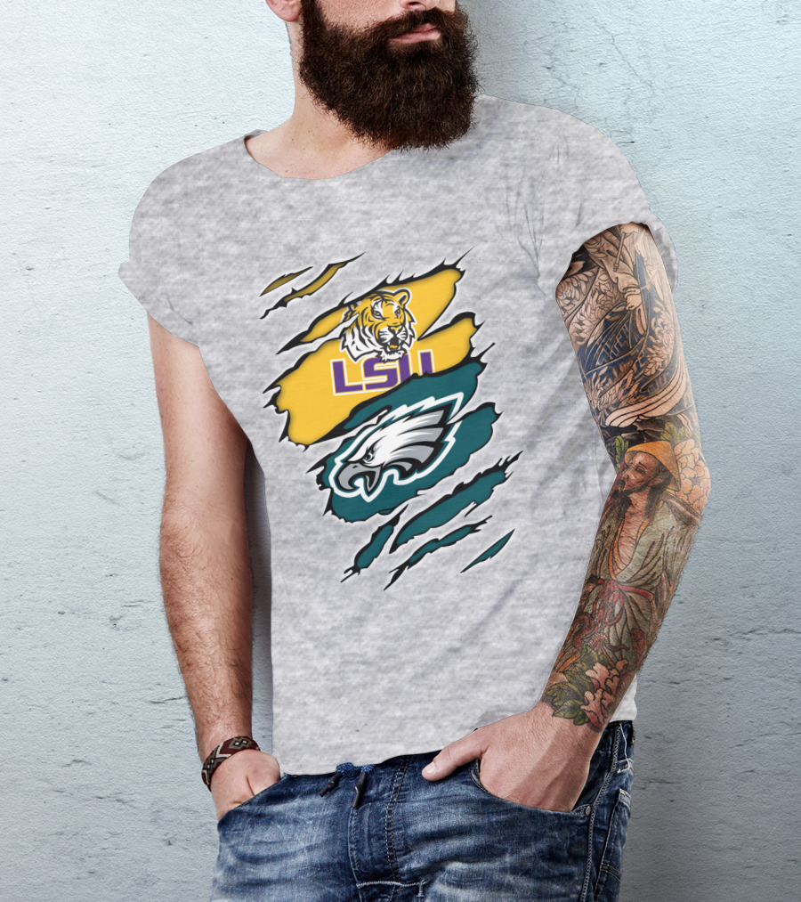 LSU Eagles Tiger And Eagle Scratch T-Shirt