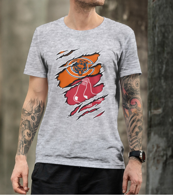 Bears Redsox Chicago Boston Sports Fusion T-Shirt