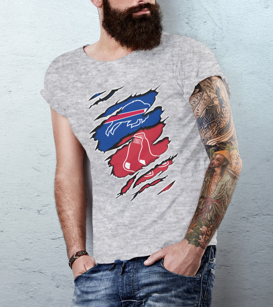 Bills Red Sox Buffalo New England Fan Gear T-Shirt