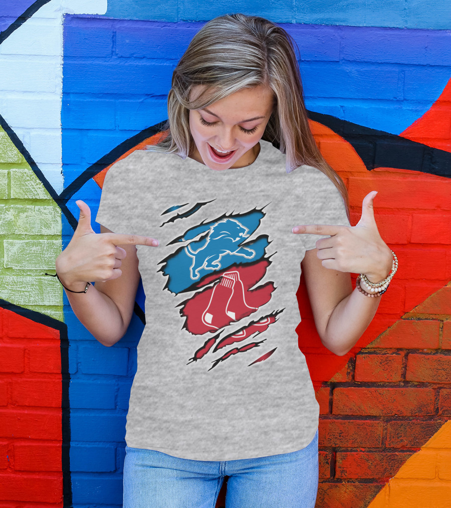 Lions Redsox Sports Crossover T-Shirt