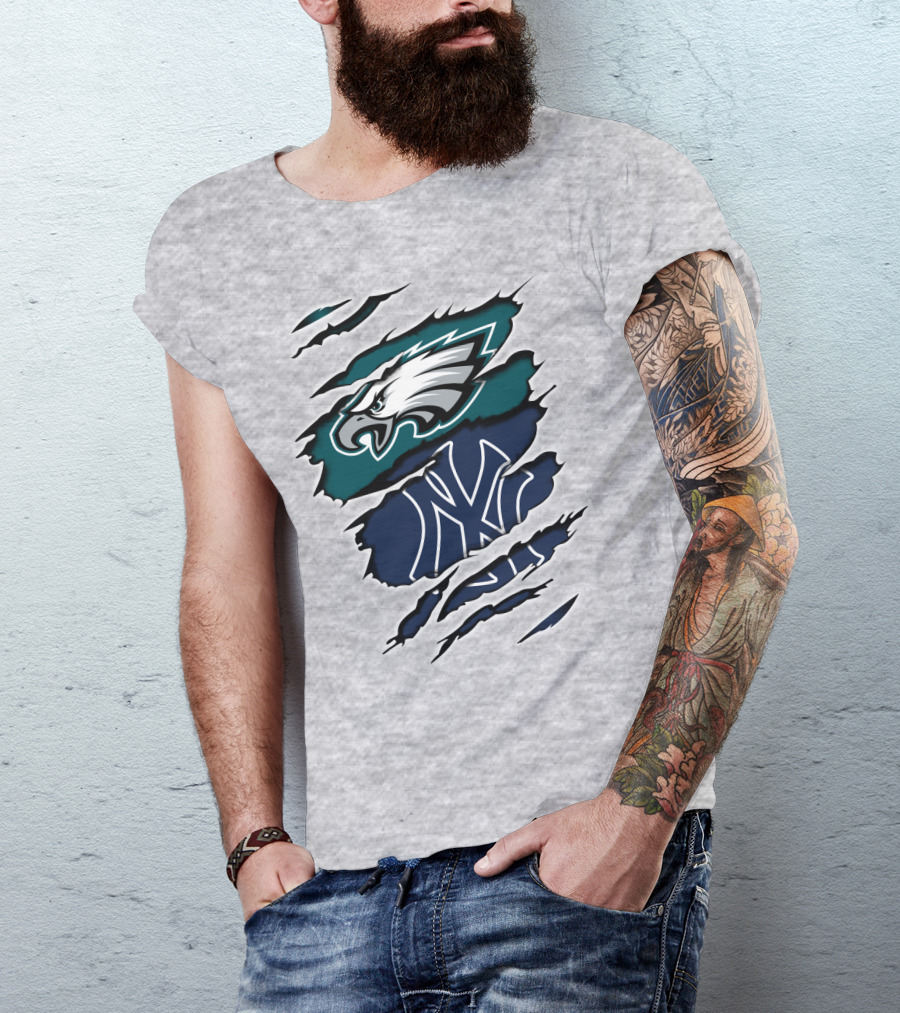 Eagles Yankees Fusion Ripped T-Shirt