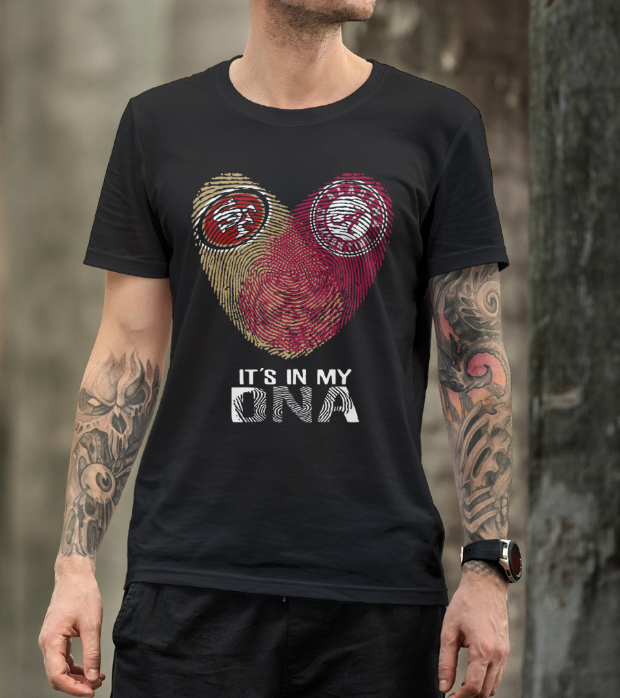 49Ers Alabama It's In My DNA Fingerprint Heart T-Shirt