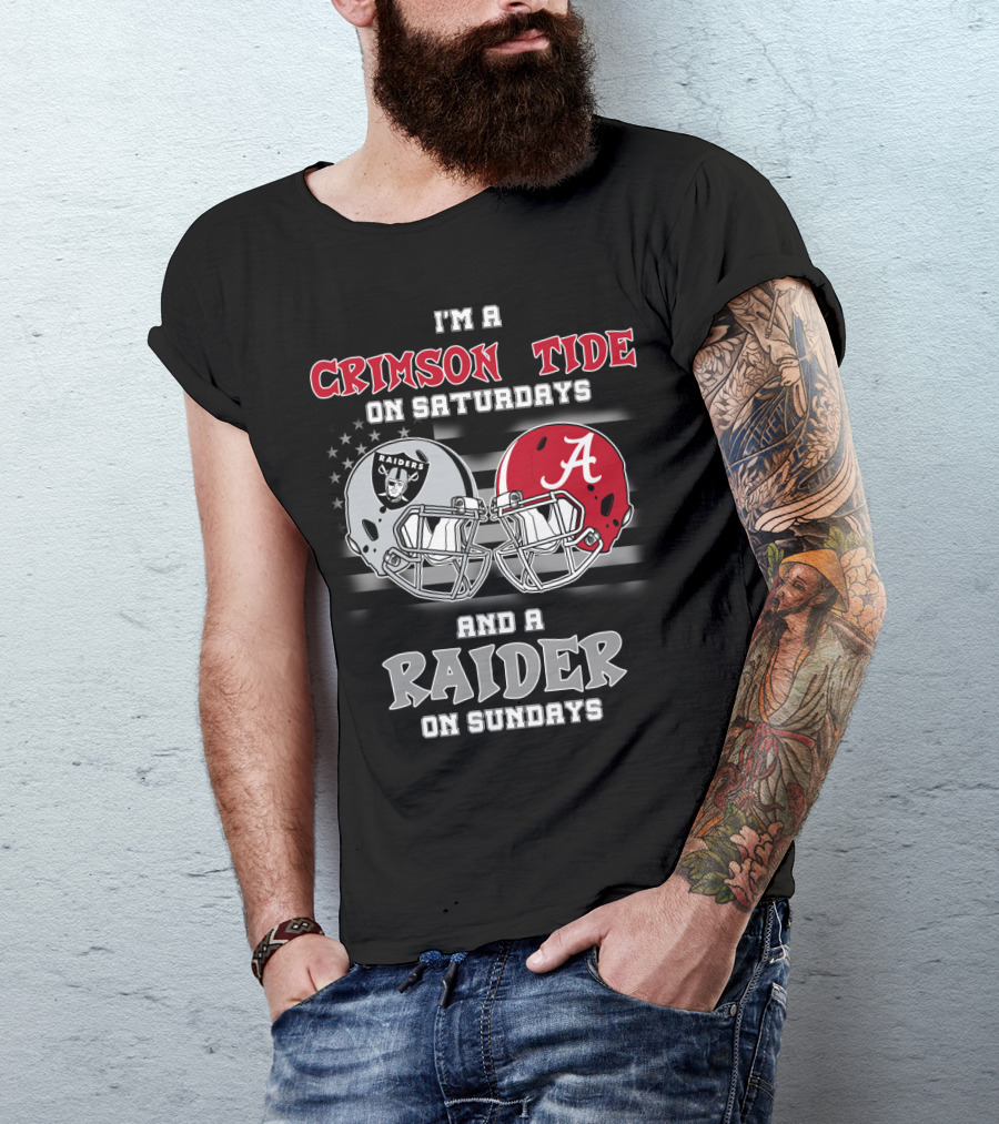 I'm A Crimson Tide On Saturdays And A Raider On Sundays T-Shirt