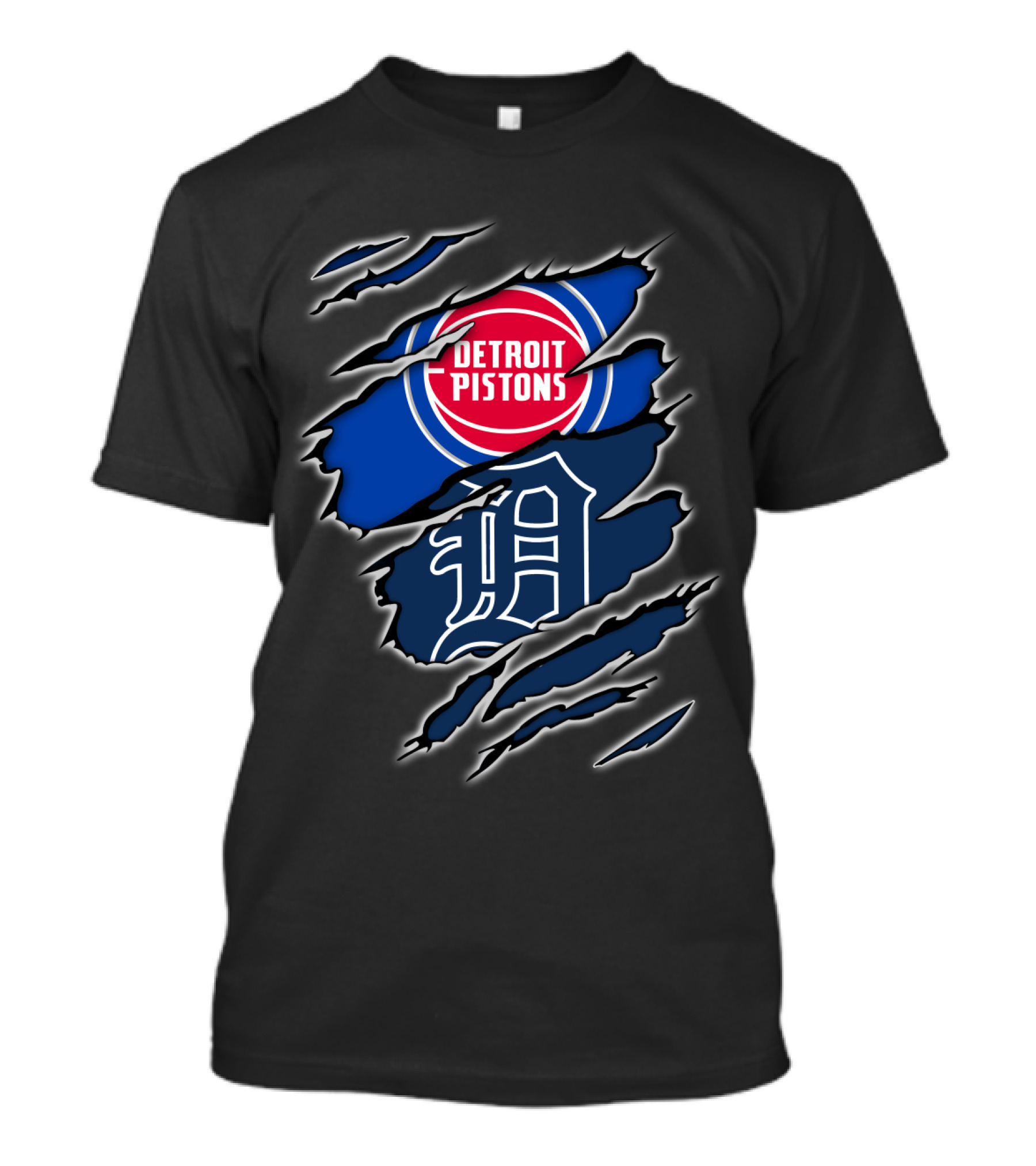 Detroit Pistons Tigers Logo Mashup T-Shirt