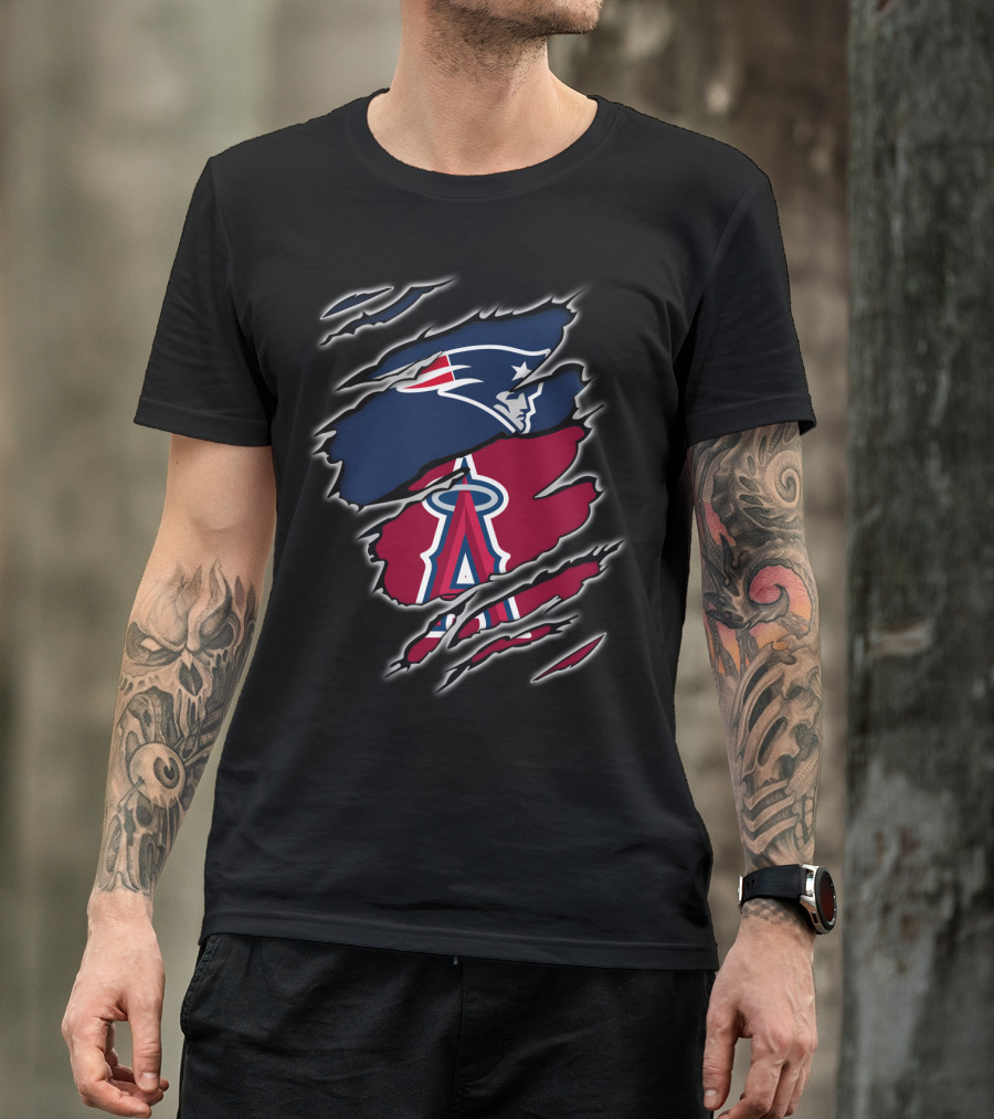 Patriots And Angels NFL MLB Mashup T-Shirt